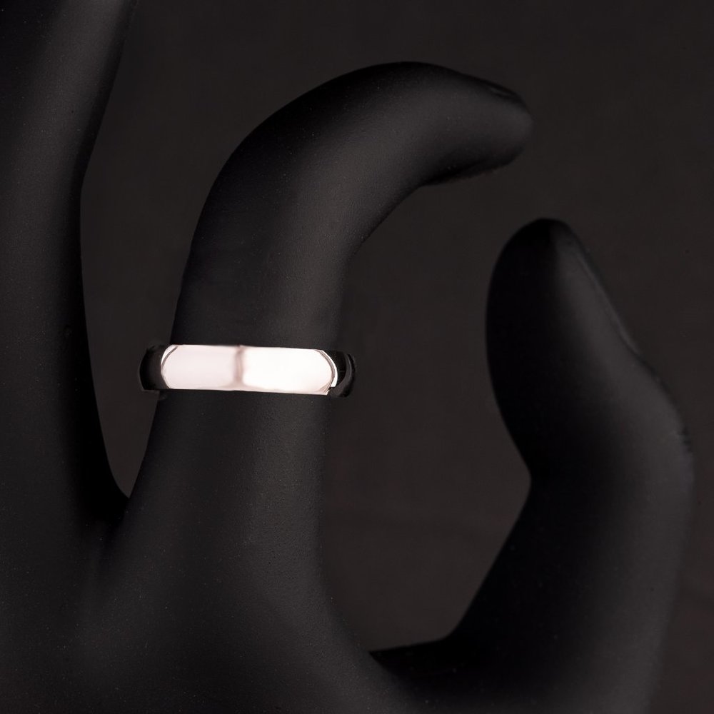 Men's 4mm 925 Sterling Silver Band Ring